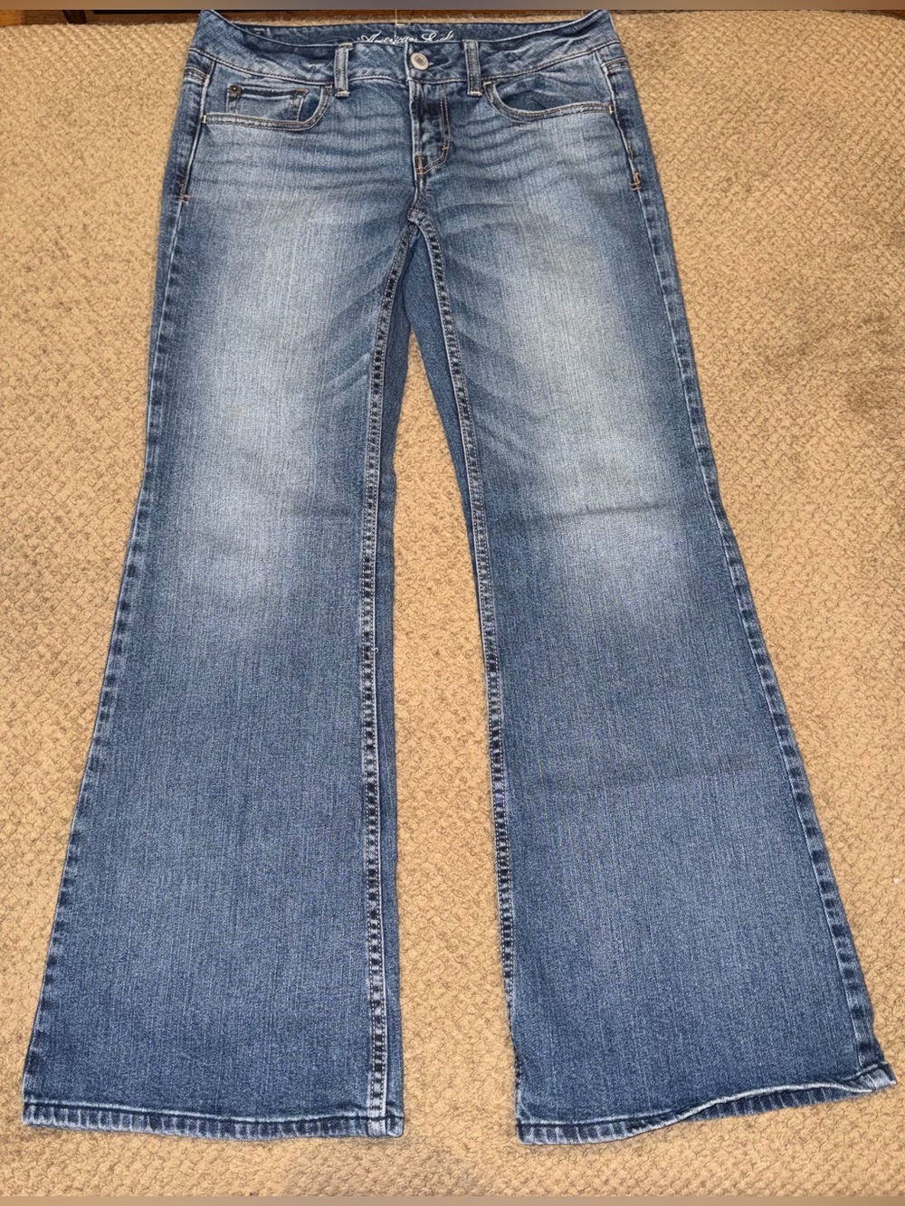 American Eagle Outfitters Women's Medium Wash Hipster Stretch Jeans - 6 Regular